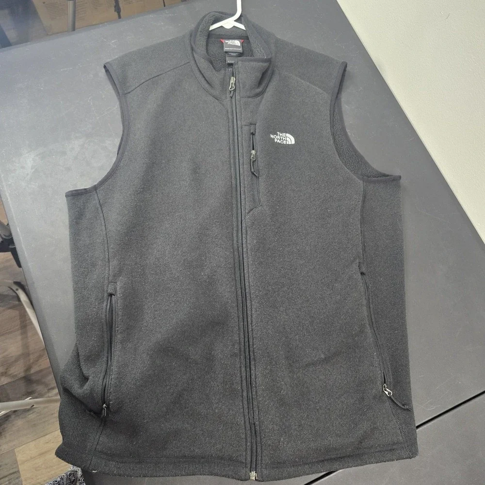 The North Face Men's XL Black Fleece Vest Fall A7R3 Full Zip Outdoor Hiking
